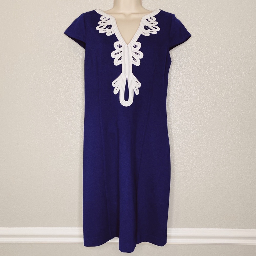 Eliza J White and Blue Wedding Dress with Elegant Lace